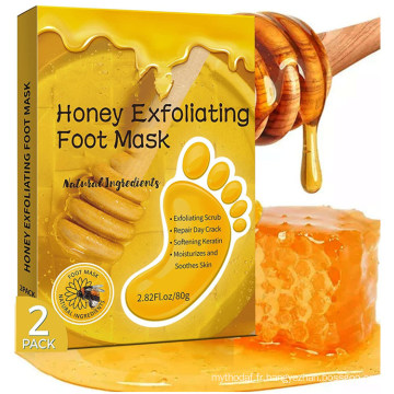 Masque exfoliant pour talons fissurés au miel naturel personnalisé